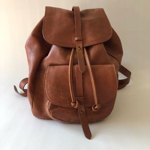 Madewell The Transport Rucksack Leather Cognac Brown Backpack